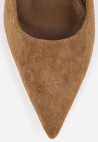 Renee - Zielone Sandały Slingback na Szpilce z Imitacji Zamszu Carilona. Kolor: zielony. Materiał: zamsz. Obcas: na szpilce. Styl: elegancki, wizytowy #5