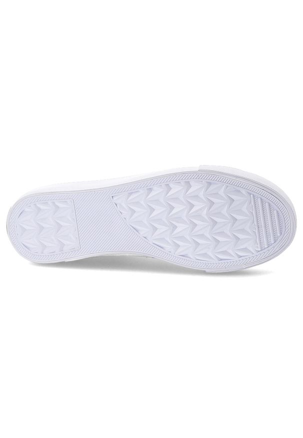 Big-Star - Trampki damskie Big Star, materiałowa cholewka sznurowany fason klasyczna biała podeszwa złote detale minimalistyczny design, białe, TT274772. Okazja: na spacer, na co dzień. Zapięcie: sznurówki. Kolor: biały. Materiał: materiał. Szerokość cholewki: normalna. Styl: klasyczny