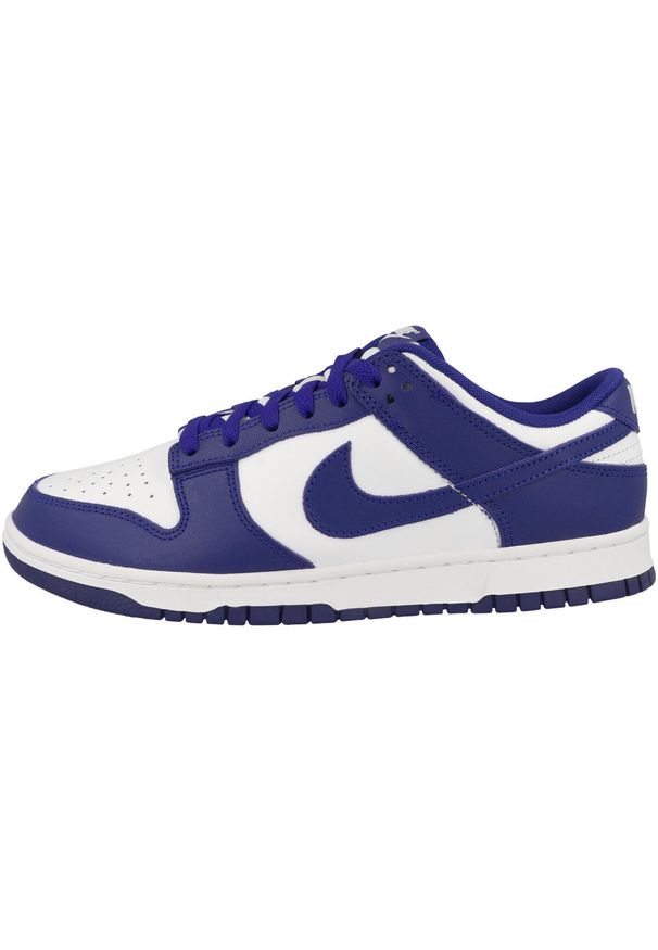 Buty do chodzenia męskie Nike Dunk Low Retro. Zapięcie: sznurówki. Kolor: wielokolorowy, niebieski, fioletowy. Materiał: guma, skóra, tkanina, materiał, syntetyk. Szerokość cholewki: normalna. Sport: turystyka piesza