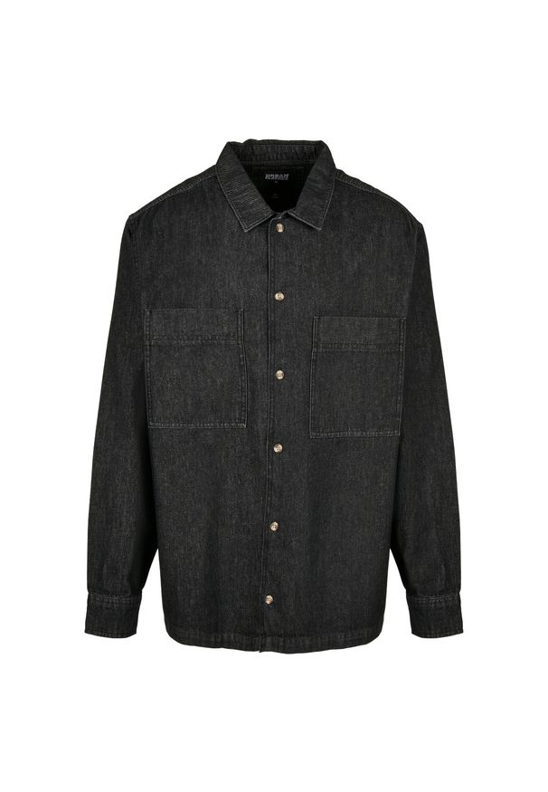 Koszula Urban Classics oversized denim. Okazja: na co dzień. Kolor: szary. Materiał: denim. Styl: casual