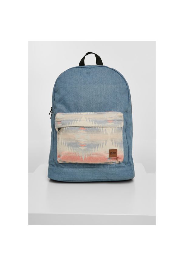 Urban Classics - Plecak urban classic inka denim. Kolor: niebieski, wielokolorowy. Materiał: denim