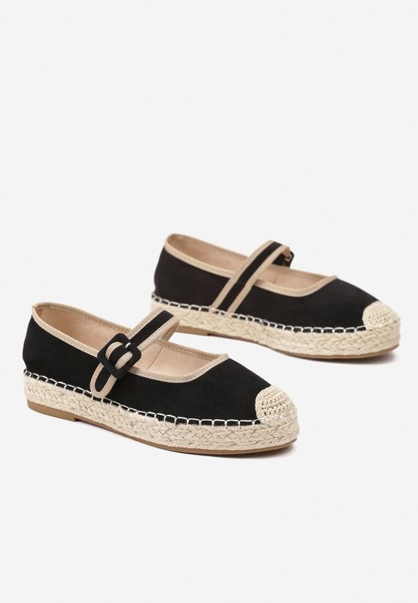 Renee - Czarne Espadryle na Plecionej Podeszwie z Juty Blecotta. Kolor: czarny. Sezon: lato