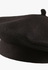 Renee - Czarny Klasyczny Beret z Antenką z Bawełną i Kaszmirem Emidora. Kolor: czarny. Materiał: bawełna, kaszmir. Styl: klasyczny #2