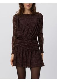 Reserved - Koronkowa sukienka - ciemnobrązowy. Kolor: brązowy. Materiał: koronka #1