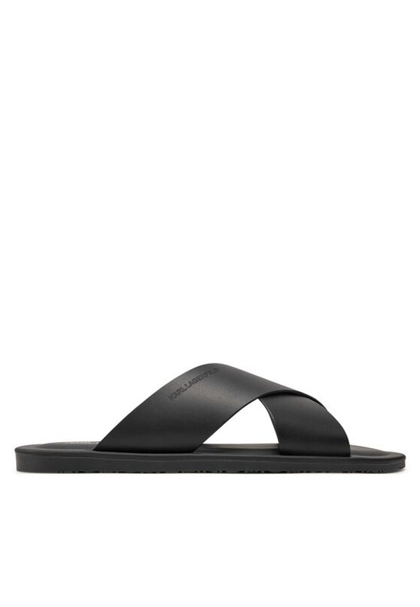 Karl Lagerfeld - KARL LAGERFELD Klapki KL70214 Czarny. Kolor: czarny. Materiał: skóra