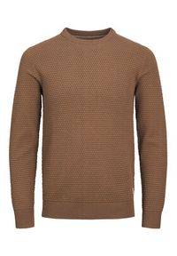 Jack & Jones - Jack&Jones Sweter 12212816 Brązowy Regular Fit. Kolor: brązowy. Materiał: bawełna #3