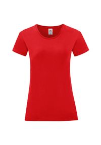 FRUIT OF THE LOOM - Koszulka Damska Z Bawełny Czesanej Iconic. Kolor: czerwony. Materiał: bawełna. Sport: turystyka piesza #1
