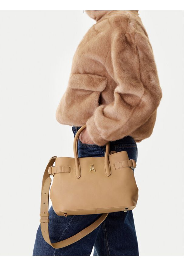 Patrizia Pepe Torebka 8B0282/L162-B775 Beżowy. Kolor: beżowy. Materiał: skórzane