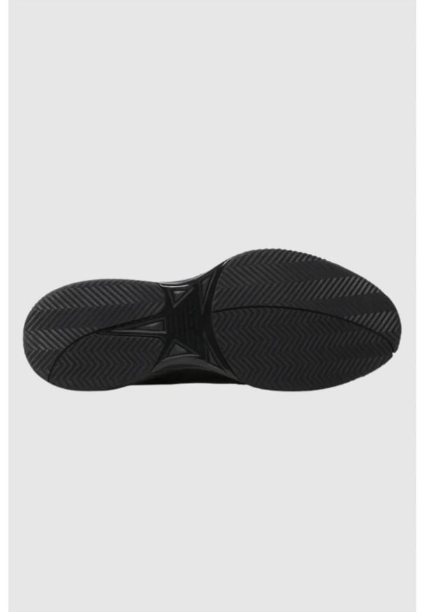 EA7 Emporio Armani - EA7 Czarne sneakersy męskie z białym logo. Kolor: czarny