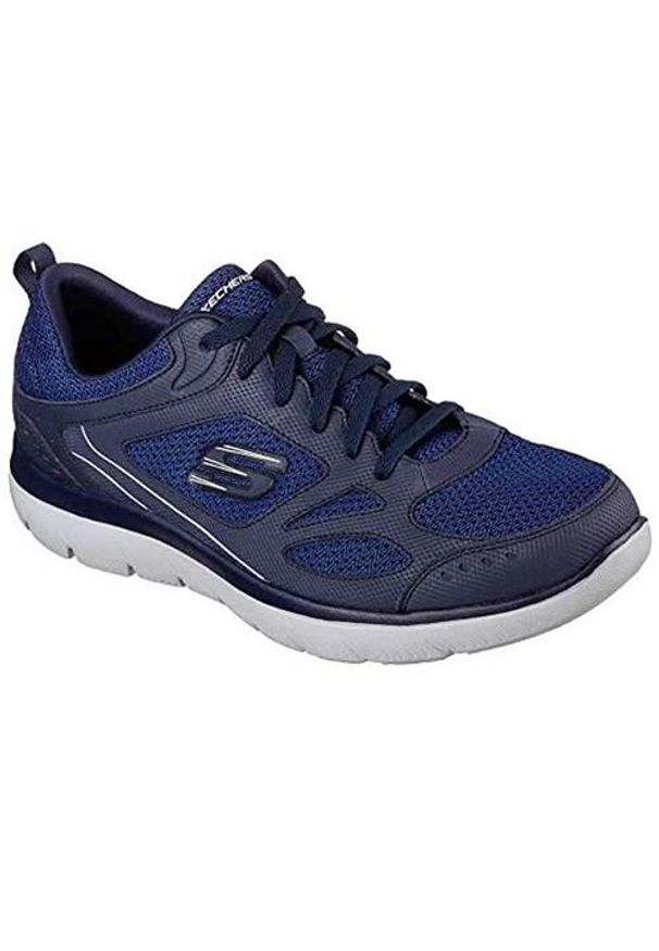 skechers - Buty do chodzenia męskie Skechers Summits. Zapięcie: sznurówki. Kolor: wielokolorowy, szary, niebieski, brązowy. Materiał: materiał, syntetyk, tkanina. Szerokość cholewki: normalna. Sport: turystyka piesza