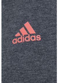 Adidas - adidas legginsy damskie kolor szary melanżowe. Stan: podwyższony. Kolor: szary. Materiał: dzianina, materiał, bawełna. Wzór: melanż