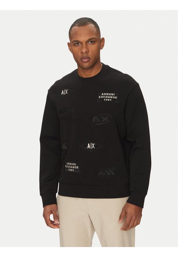 Armani Exchange Bluza XM000479 AF10818 UC001 Czarny Regular Fit. Kolor: czarny. Materiał: bawełna