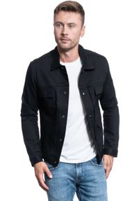 Jack & Jones - JACK & JONES JJIROYAL OVERSHIRT R211 BLACK DENIM 12155119. Kolor: czarny. Materiał: denim #9