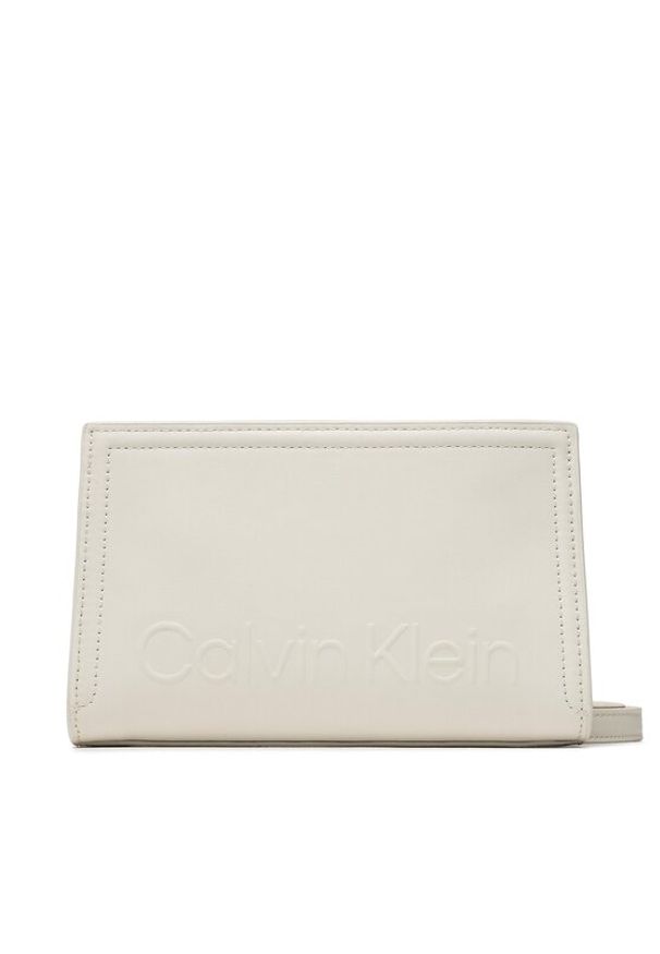 Calvin Klein Torebka Minimal Hardware Crossbody K60K609846 Beżowy. Kolor: beżowy. Materiał: skórzane