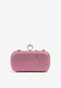 Born2be - Fioletowa Torebka Kopertówka z Biżuteryjnym Uchwytem i Dodatkowym Łańcuszkiem Milenessa. Kolor: fioletowy. Styl: elegancki, casual