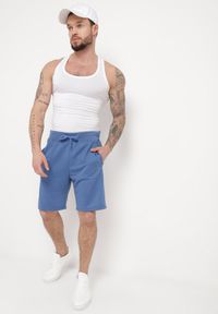 Born2be - Niebieskie Szorty Dresowe z Gumką w Pasie Zhen. Kolor: niebieski. Materiał: dresówka. Długość: krótkie #5