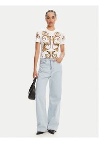 Versace Jeans Couture T-Shirt 78HAH6P8 Biały Slim Fit. Kolor: biały. Materiał: bawełna