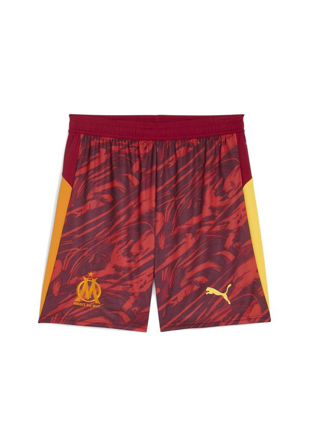 Puma - Męskie szorty bramkarskie Olympique Marsylia 25/26 PUMA. Kolor: czerwony, pomarańczowy, wielokolorowy, żółty. Materiał: tkanina