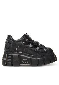 NEW ROCK Sneakersy M-120N-C74 Czarny. Kolor: czarny. Materiał: skóra