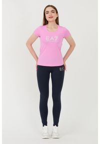 EA7 Emporio Armani - EA7 Różowy t-shirt. Kolor: różowy #4