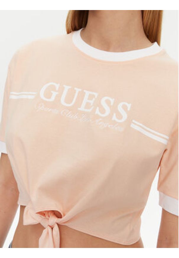Guess T-Shirt V5GI05 I3Z14 Pomarańczowy Regular Fit. Kolor: pomarańczowy. Materiał: bawełna