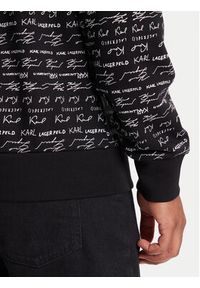 Karl Lagerfeld - KARL LAGERFELD Bluza 705109 553910 Czarny Regular Fit. Typ kołnierza: dekolt w karo. Kolor: czarny. Materiał: bawełna #5