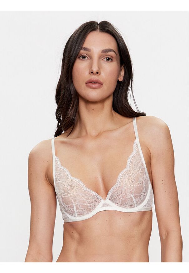 Hunkemöller Biustonosz z fiszbiną Isabelle 192469 Biały. Kolor: biały. Materiał: syntetyk