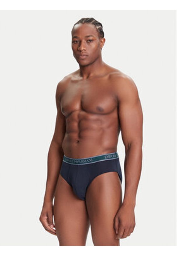 Emporio Armani Underwear Komplet 3 par slipów EM000258 AF10779 MB254 Granatowy. Kolor: niebieski. Materiał: bawełna