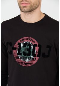 Aeronautica Militare - AERONAUTICA MILITARE Czarny męski bawełniany longsleeve, Rozmiar XXL. Kolor: czarny. Materiał: bawełna. Długość rękawa: długi rękaw #5