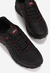 Born2be - Czarno-Czerwone Buty Sportowe Physanos. Nosek buta: okrągły. Zapięcie: sznurówki. Kolor: czarny. Materiał: nubuk, syntetyk #3
