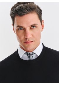 Pako Lorente - PAKO LORENTE - Czarny sweter męski. Okazja: na co dzień. Kolor: niebieski, czarny. Materiał: nylon, wiskoza. Sezon: jesień. Styl: casual #5