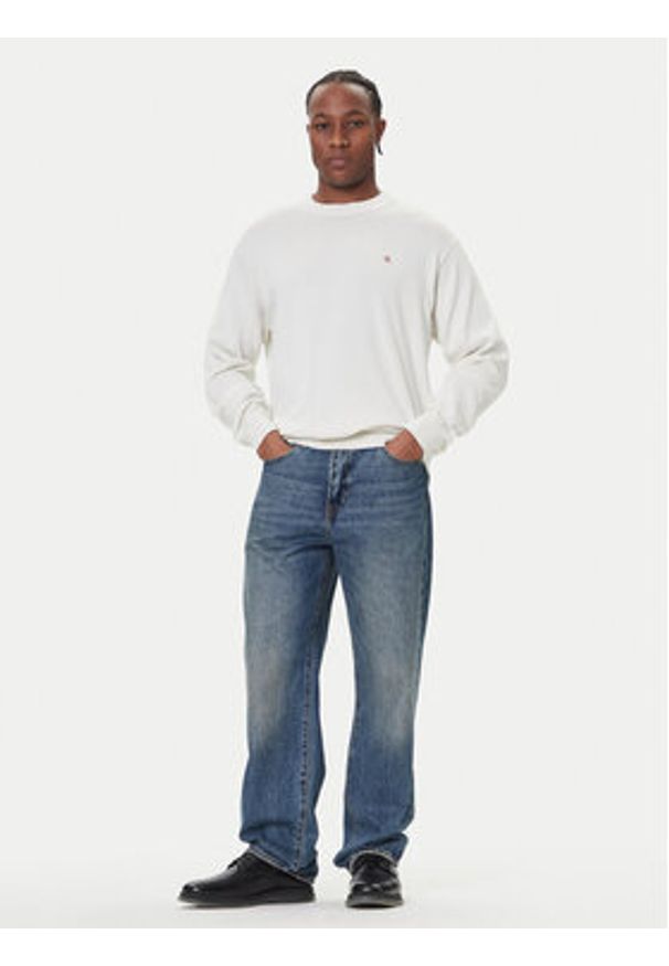 Calvin Klein Jeans Sweter LV04RC309G Écru Regular Fit. Materiał: bawełna