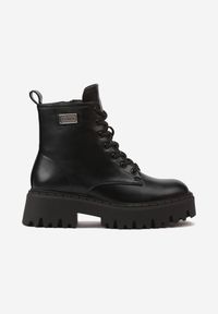 Born2be - Czarne Klasyczne Botki Workery z Aplikacją przy Cholewce Alerhia. Okazja: na co dzień. Kolor: czarny. Materiał: jeans, skóra. Szerokość cholewki: normalna. Wzór: aplikacja. Styl: klasyczny #4