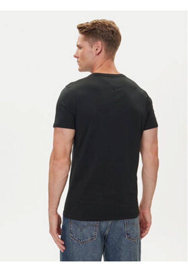 Tommy Jeans T-Shirt DM0DM04411 Czarny Slim Fit. Kolor: czarny. Materiał: bawełna