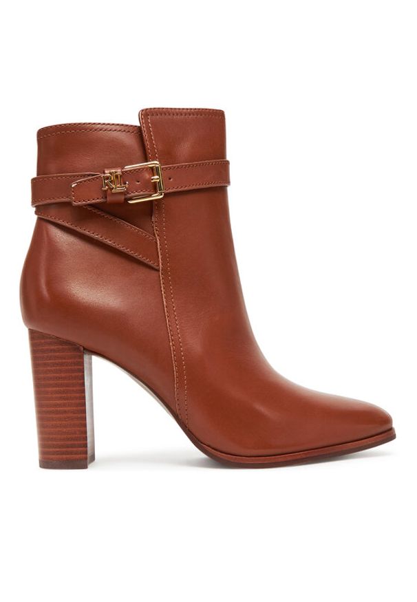 Lauren Ralph Lauren - LAUREN RALPH LAUREN Botki 802974475001 Brązowy. Kolor: brązowy. Materiał: skóra