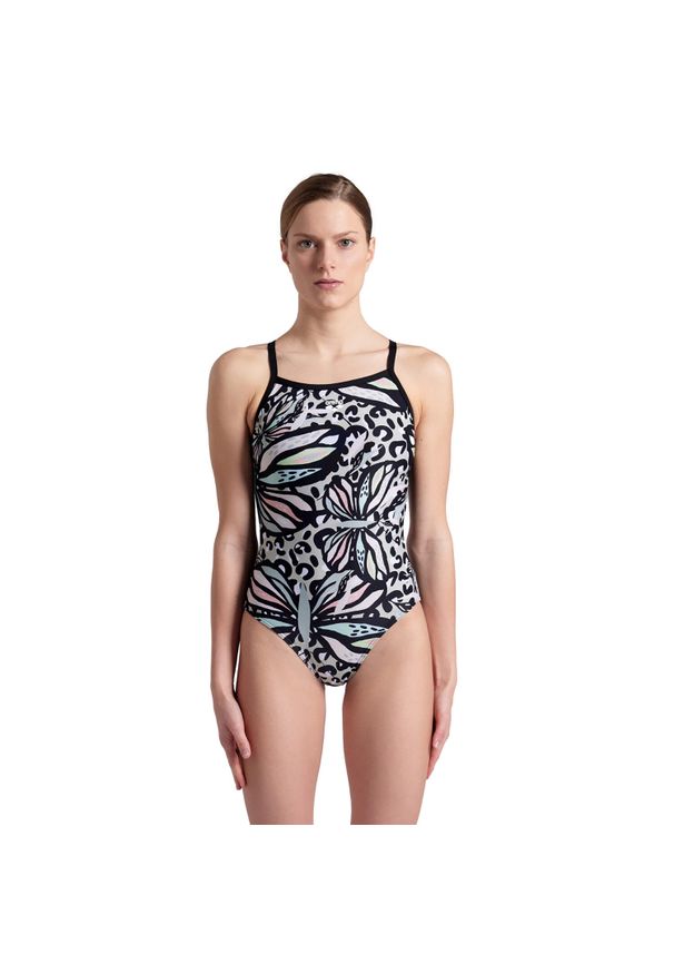 Damski kostium kąpielowy 1-częściowy Arena Butterflies. Kolor: czarny