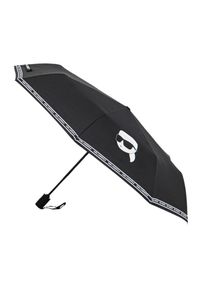 Karl Lagerfeld - KARL LAGERFELD Czarny damski parasol Ikon SM. Kolor: czarny. Materiał: materiał #8