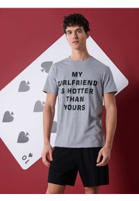 Sinsay - Bawełniana piżama dwuczęściowa z napisem - wielobarwny. Materiał: bawełna. Wzór: napisy #1