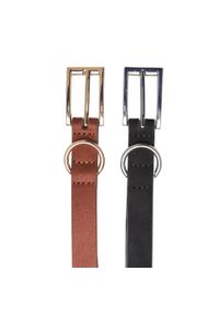 Urban Classics - Pas Biodrowy Męska Slim Skóra Syntetyczna 2pak. Kolor: wielokolorowy, brązowy, czarny. Materiał: skóra, syntetyk. Wzór: paski #2