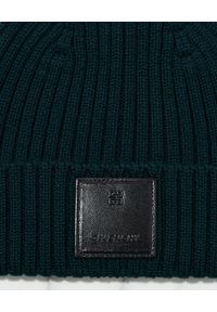 Givenchy - GIVENCHY - Zielona wełniana czapka. Kolor: zielony. Materiał: wełna. Wzór: aplikacja. Sezon: zima #5