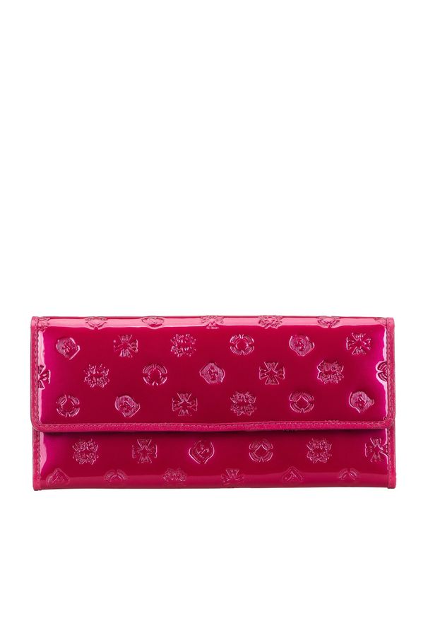 Wittchen - Damski portfel z lakierowanej skóry z monogramem różowy. Kolor: różowy. Materiał: skóra, lakier