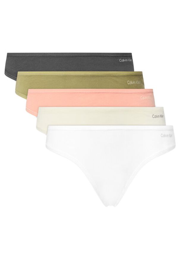 Calvin Klein Underwear Komplet stringów 000QD5250E Kolorowy. Materiał: bawełna. Wzór: kolorowy
