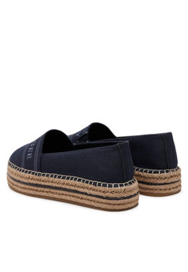 TOMMY HILFIGER - Tommy Hilfiger Espadryle Denim Platform Espadrille FW0FW08543 Granatowy. Kolor: niebieski. Materiał: materiał. Obcas: na platformie