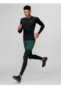 4f - Legginsy treningowe męskie. Kolor: czarny. Materiał: włókno, materiał, skóra. Sport: fitness #1