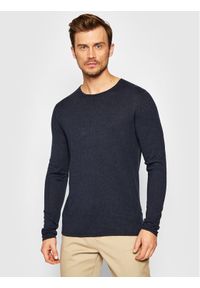 Selected Homme Sweter Rome 16079774 Granatowy Regular Fit. Kolor: niebieski. Materiał: bawełna #1
