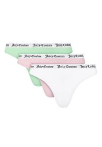 Juicy Couture Komplet 3 par stringów JCLTH224571 Kolorowy. Materiał: bawełna. Wzór: kolorowy