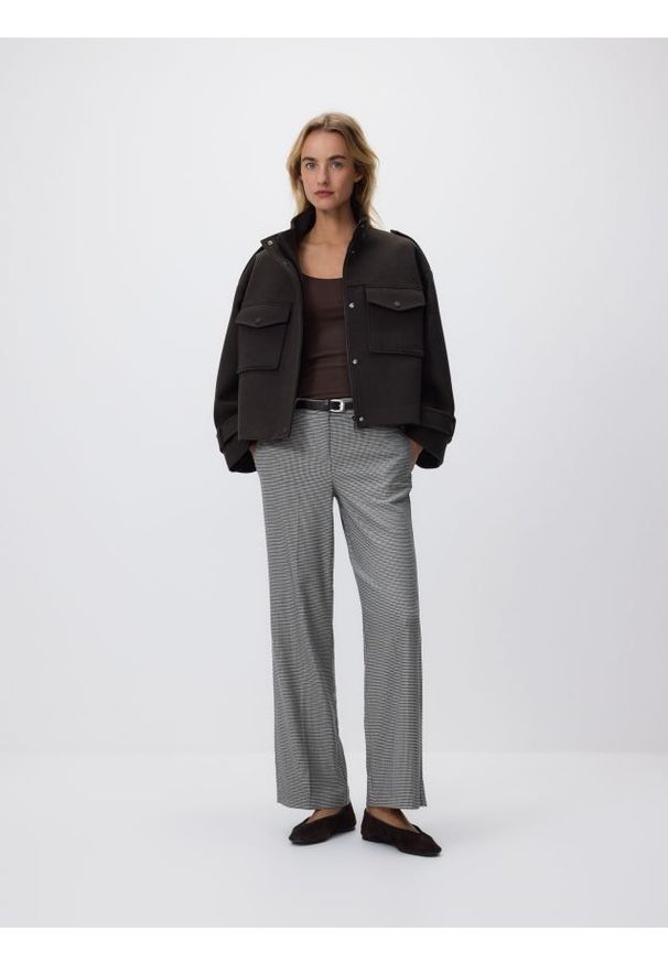 Reserved - Spodnie w pepitkę - wielobarwny. Materiał: tkanina, wiskoza