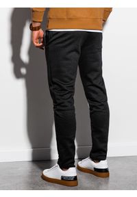 Ombre Clothing - Spodnie męskie dresowe P866 - czarne - XXL. Kolor: czarny. Materiał: dresówka. Styl: klasyczny