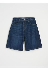 Sinsay - Szorty bermudy jeansowe - granatowy. Kolor: niebieski. Materiał: jeans #1