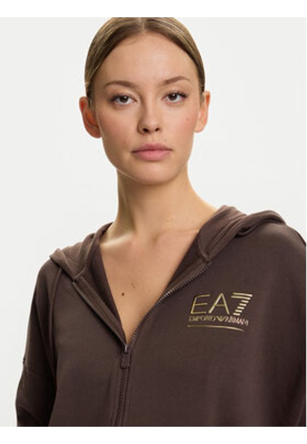 EA7 Emporio Armani Dres 7W000420 AF12473 U6063 Brązowy Relaxed Fit. Kolor: brązowy. Materiał: bawełna